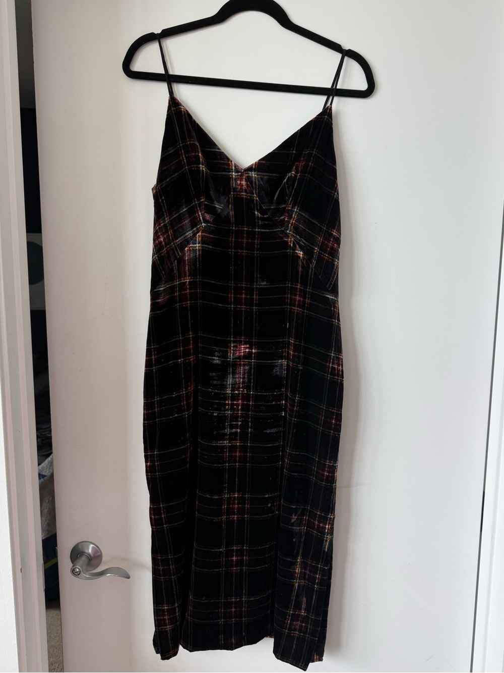 J. Crew Velvet Stewart Tartan plaid midi dress size 4 - Picture 3 of 8